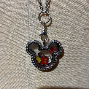 Disney Mickey Mouse Inspired Floating Memory Locket Necklace